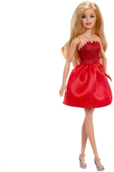 Barbie 80.Yıl Kırmızı Elbiseli, Jgd25 - Resim 4