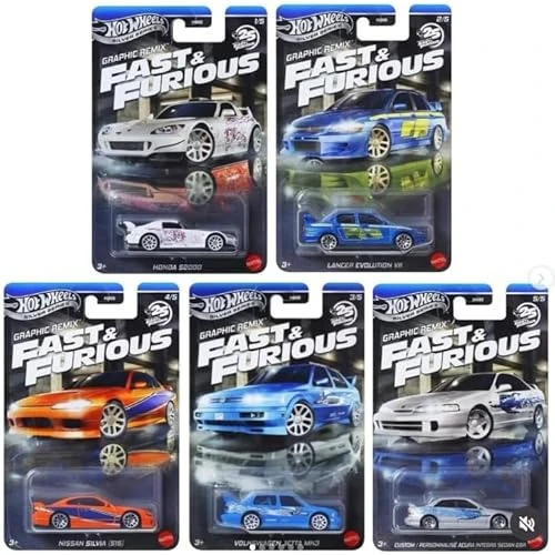 Hot Wheels Fast & Furious Graphic Remix 5'Li Araç Seti Hnr88 ürün görseli 1