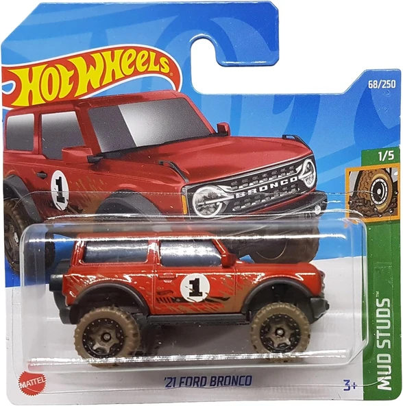 Hot Wheels - ´21 Ford Bronco - Mud Studs 1/5 - Hcw91 - Short Card - Arazi Aracı - Kırmızı - Mattel 2 ürün görseli 1