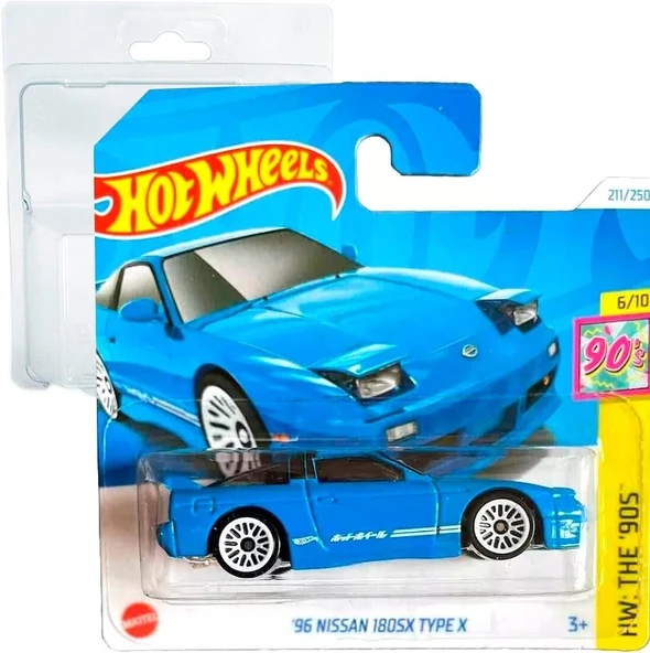 Hot Wheels - ´96 Nissan 180Sx Tip X - Hw: The `90S 6/10 - Htb08 - Short Card - Mavi - Mattel 2024 – ürün görseli 1