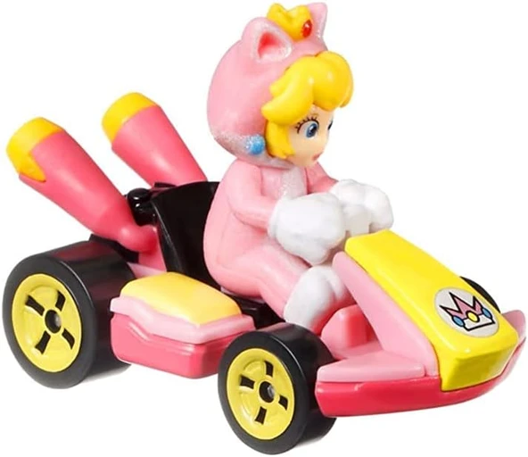 Hot Wheels Mario Kart Cat Peach, Standard Kart [Pink] ürün görseli 1