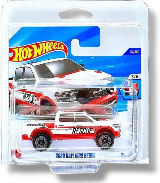 Hot Wheels - 2020 Ram 1500 Rebel - Hw First Response 3/5 - Hyw91 - Short Card - Rescue - Pickup Truc ürün görseli 1