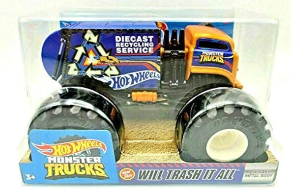 Hot Wheels Canavar Kamyonlar Hepsini Çöpe Atacak, [Turuncu/Mavi] 1:24 Ölçekli Döküm ürün görseli 1