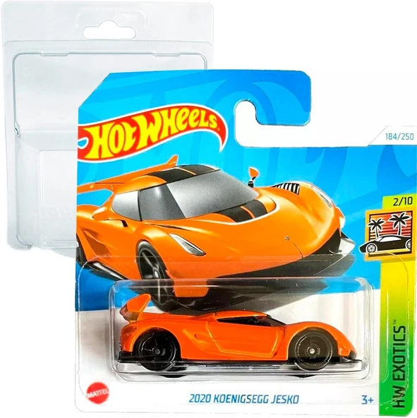 Hot Wheels 2020 Koenigsegg Jesko Hw Exotics 2/10 (184/250) Htf07 Turuncu 2024 + Koruyucu Kısa Kart F ürün görseli 1