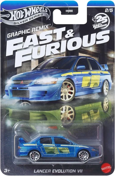 Hot Wheels Fast And Furious Graphic Remix Auto Lancer Evolution Vii - Model Cast Ölçek 1:64 - Uzunlu ürün görseli 1