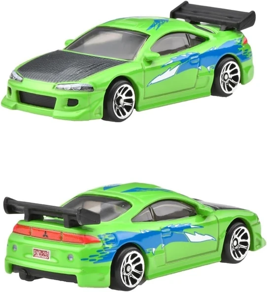 Hot Wheels Fast And Furious Brian O'Conner Auto 1995 Mitsubishi Eclipse Model Cast Ölçek 1:64 - Uzun ürün görseli 1