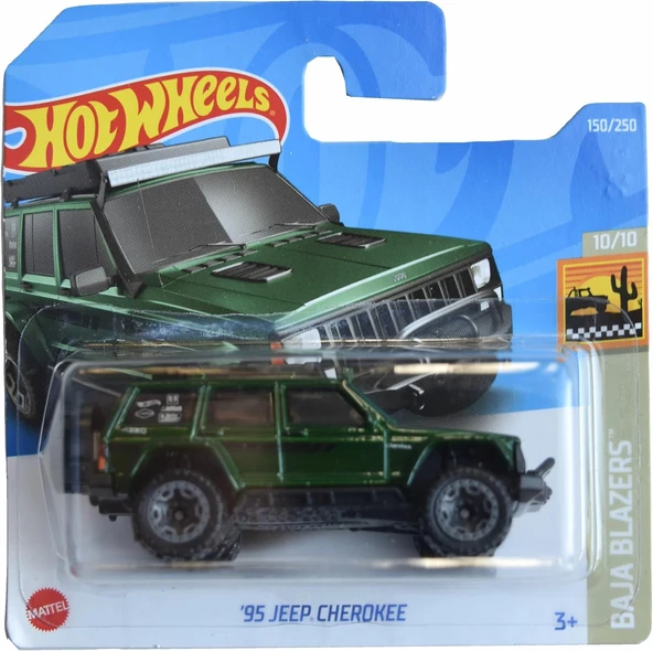 Hot Wheels '95 Jeep Cherokee, Baja Blazers 10/10[Yeşil] 150/250 Kısa Kart ürün görseli 1