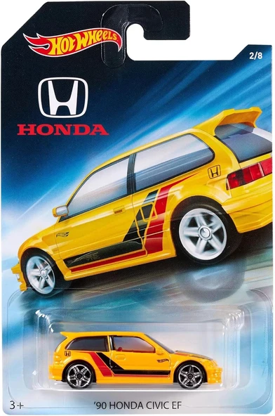 Hot Wheels Honda Series 2018 Release 1990 Yellow Honda Civic Ef, '90 Yellow Honda Civic Ef ürün görseli 1