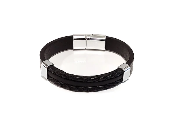 Nomad Leather Urban Core Siyah Hakiki Deri Erkek Bileklik – Çelik Mıknatıslı Kilit-50-538 ürün görseli 1