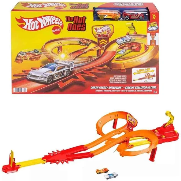 Hot Wheels Oyuncak Araba Ve Pist Seti, 2 Adet 1:64 Ölçekli Metal Araçla Yarış Ve Çarpışma, Hot Ones ürün görseli 1
