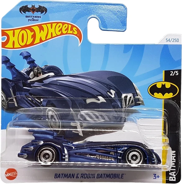 Hot Wheels - Batman & Robin Batmobile - Batman 2/5 - Htd51 - Short Card - Dc - Koyu Mavi - Mattel 20 ürün görseli 1