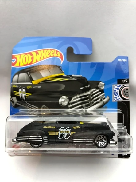 2022 Yeni - New 47 Chevy Fleetline Mat Siyah 1:64 Ölçek Hotwheels Marka 1/5 ürün görseli 1