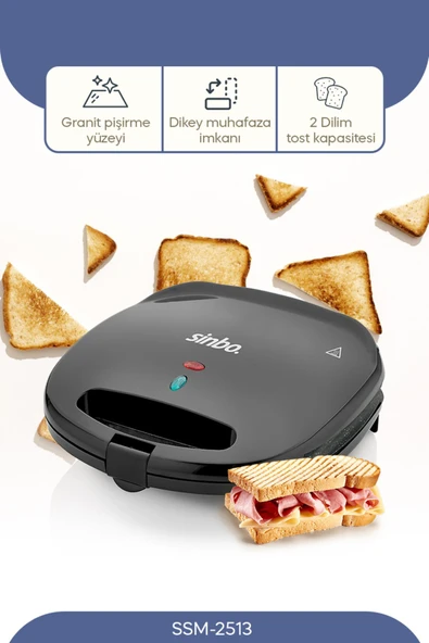 SİNBO SSM 2513 TOST MAKİNESİ ürün görseli 1