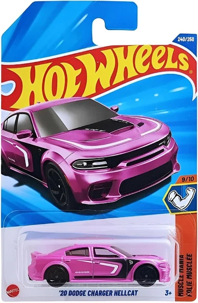 Hot Wheels '20 Dodge Charger Hellcat (Jbb45) – Muscle Mania 9/10, Pembe, Ölçek 1:64, Lisanslı Model ürün görseli 1