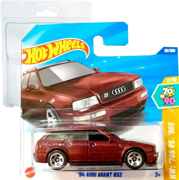 Hot Wheels '94 Audi Avant Rs2 Hw: '70S Vs '90S 2/10 (29/250) Hyw82 Kırmızı 2025 + Koruyucu Kısa Kart ürün görseli 1