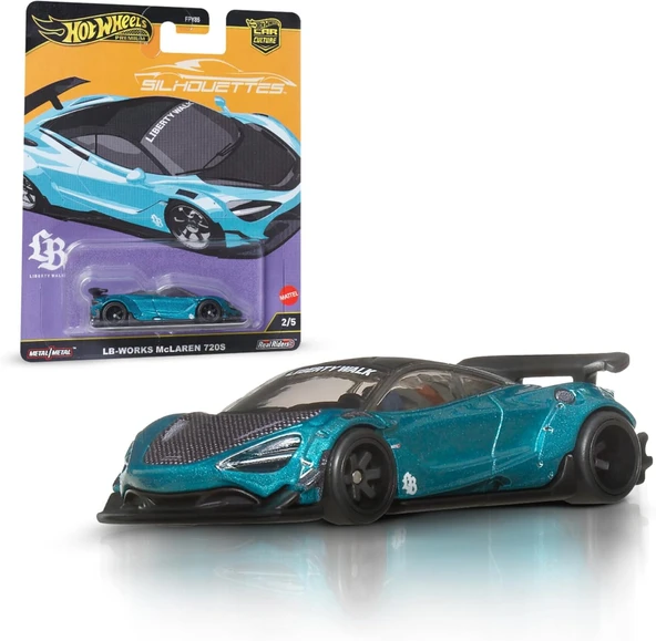 Hot Wheels Premium Araba Kültürü Siluetleri 1:64 Ölçekli Döküm Lb-Works Mclaren 720S Araç Gerçek Bin ürün görseli 1