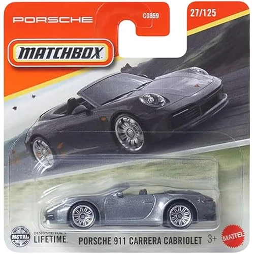 Matchbox Porsche 911 Carrera Cabriolet - Gray (1/64) Jbp06 ürün görseli 1