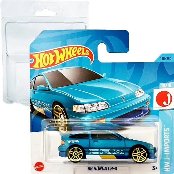 Hot Wheels ´88 Honda Cr-X Hw J-Imports 10/10 (148/250) Mavi Hkk68 Short Card Mattel 2023 + Blister & ürün görseli 1