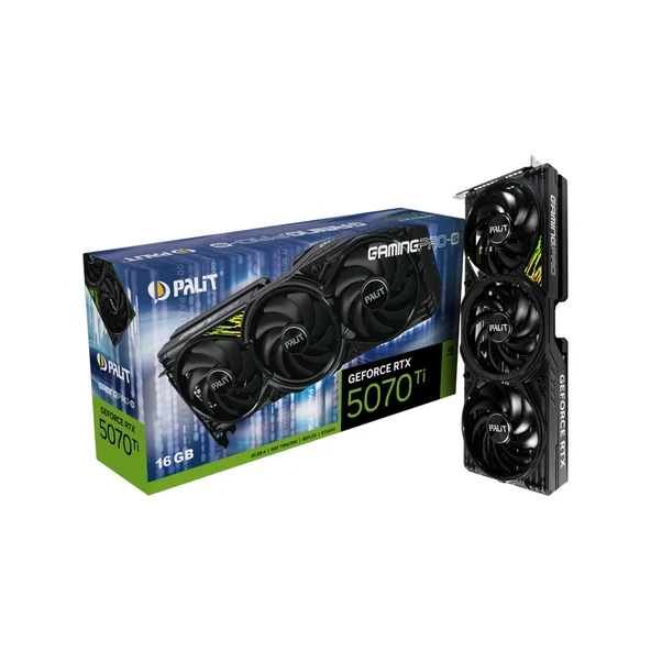 Palit GeForce RTX5070 Ti GamingPro-S 16GB GDDR7 256 Bit DLSS 4 Ekran Kartı NE7507T019T2-GB2031U ürün görseli 1