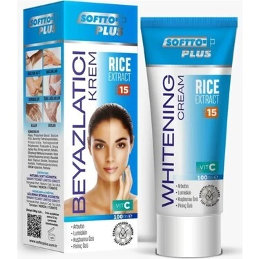 SOFTTO PLUS PİRİNÇ ÖZLÜ BEYAZLATICI KREM 100 ML ürün görseli 1