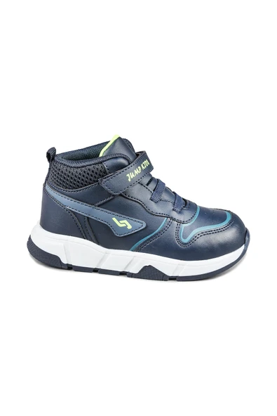 27824 Cırtlı Yüksek Bilekli Lacivert - Mavi Üniseks Çocuk Sneaker Günlük Spor Ayakkabı ürün görseli 1