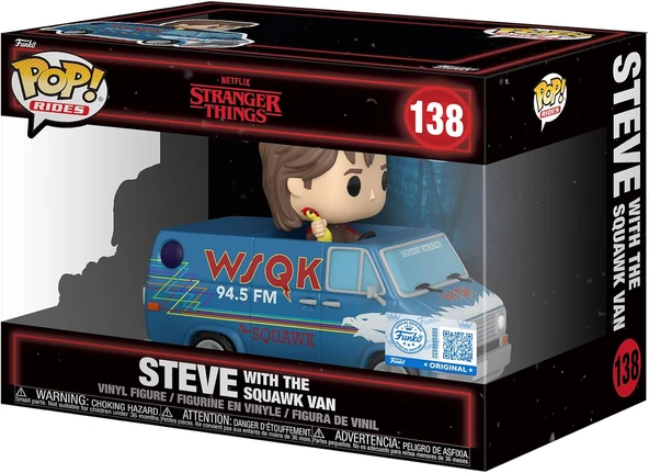 Funko Pop! Rides Deluxe: Stranger Things Season 5 - Steve With The Squawk Van - Koleksiyon Vinil Fig ürün görseli 1