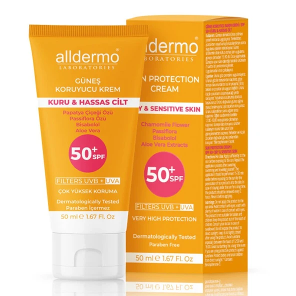 ALLDERMO SPF50 KURU VE HASSAS CİLT KREMİ 50 ML ürün görseli 1