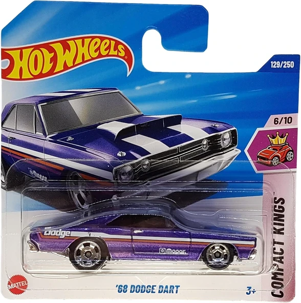 Hot Wheels - ´68 Dodge Dart - Compact Kings 6/10 - Hyy70 - Short Card - Mopar - Mor Metalik - Mattel ürün görseli 1