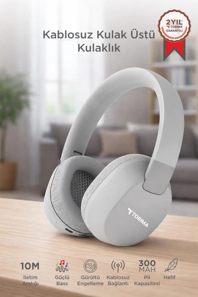 Bluetooth Kulaklık Kulak Üstü Kablosuz Kulaklık HD50 Gri ürün görseli 1