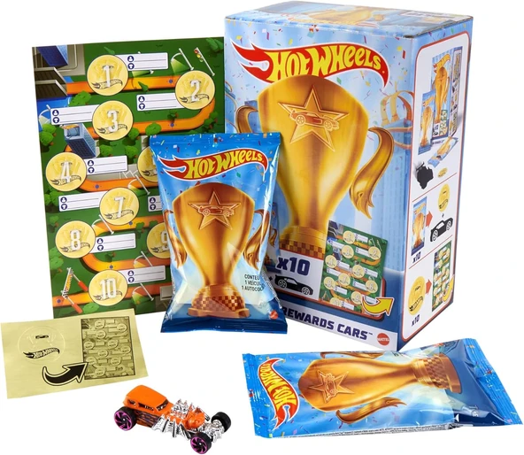 Hot Wheels Rewards Car Pack Of 10 Individually Wrapped 1:64 Scale Die-Cast Vehicles In Opaque Bags W ürün görseli 1
