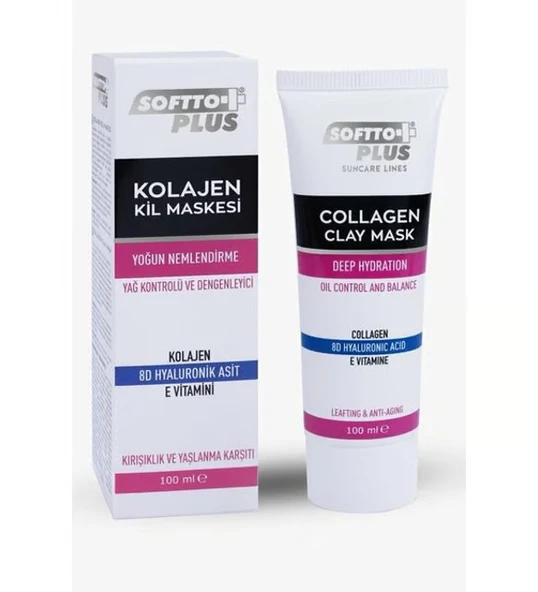SOFTTO PLUS KOLAJEN KİL MASKESİ YOĞUN NEMLENDİRİCİ 100 ML ürün görseli 1