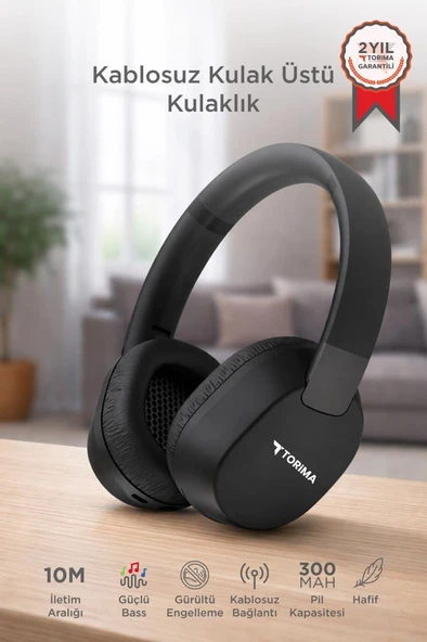 Bluetooth Kulaklık Kulak Üstü Kablosuz Kulaklık HD50 Siyah ürün görseli 1