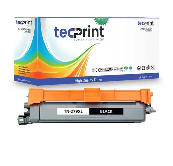 Tecprint Brother TN279XL Bk  Yüksek Kapasiteli Çipli Siyah Toner ürün görseli 1