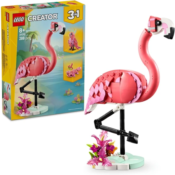 Lego Creator 3'Ü 1 Arada Vahşi Hayvanlar: Pembe Flamingo 31170 – 8 Yaş Ve Üzeri Kız Ve Erkek Çocukla ürün görseli 1