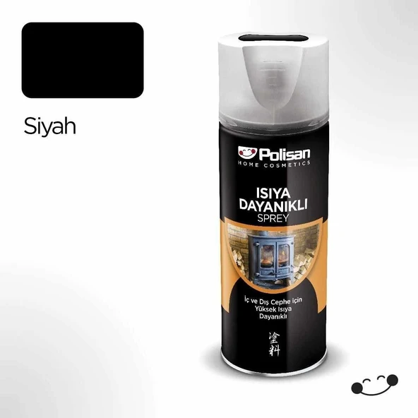 POLİSAN ISIYA DAYANIKLI SPREY BOYA SİYAH 400 ML ürün görseli 1