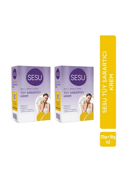 Sesu tüy Sarartıcı Krem 35 Gr+18gr = 53 Gr Paket 2 Adet ürün görseli 1
