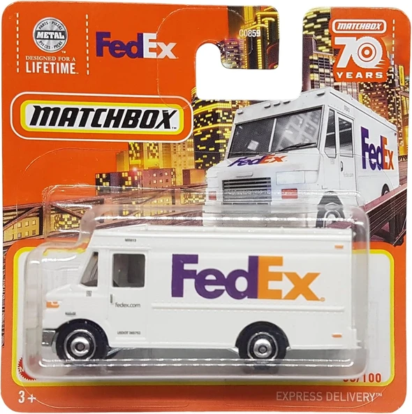 Matchbox - Express Delivery - Mbx Metro 56/100 - Hld00 - Short Card - Fedex Transporter - Superfast ürün görseli 1