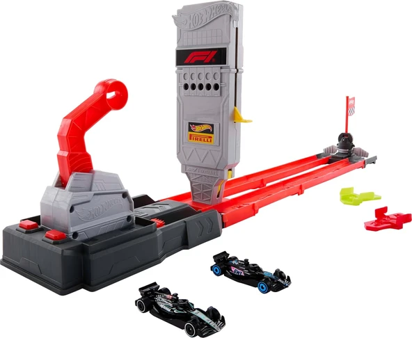 Hot Wheels Formula 1 Hızlı Başlangıç Oyuncak Araba Ve Pist Seti, 1:64 Ölçekli Ve Resmi Lisanslı 2 F1 ürün görseli 1