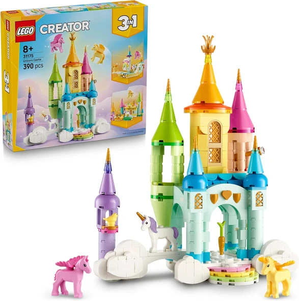 Lego Creator 3'Ü 1 Arada Tek Boynuzlu At Kalesi 31175, 8+ Yaş, 390 Parça, Çok Renkli, Yaratıcı Blokl ürün görseli 1