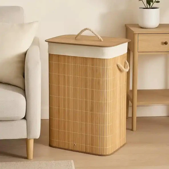NAT. DİKT.BAMBU KAT.CAMASIR SEPETI 72 LT - Resim 2