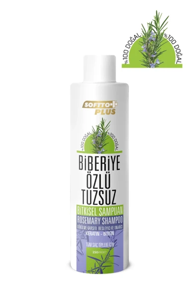 SOFTTO PLUS BİBERİYE  ÖZLÜ TUZSUZ ŞAMPUAN 250 ML ürün görseli 1
