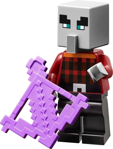 Lego Minecraft - 67 Illager (Pillager) Mor Oklu Orijinal Minifigür ürün görseli 1