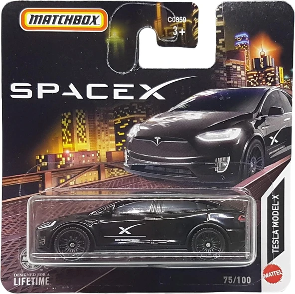 Matchbox - Tesla Model X - Mbx Spacex 75/100 - Hvn43 - Short Card - Siyah - Crew Transport Vehicle - ürün görseli 1