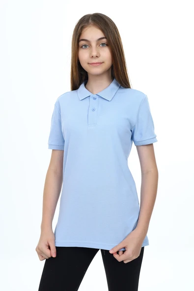 Toontoy Unisex Çocuk Polo Yaka Düğmeli Kısa Kollu Tişört ürün görseli 1