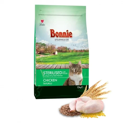 Bonnie Kısırlaştırılmış Tavuklu Kedi Maması 1,5 Kg ürün görseli 1