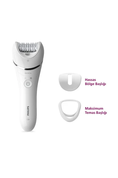Philips BRE700/05 Epilatör (Yüz+Koltuk altı+Bikini Bölgesi+Bacak)Islak-Kuru,Işıklı,Kablosuz ürün görseli 1
