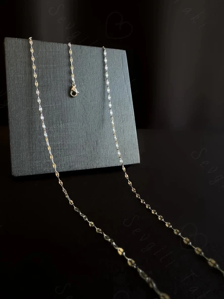 80cm - Silver Lip (Dudak) Zincirli Çelik Bel Takısı - Glorius Serisi ürün görseli 1