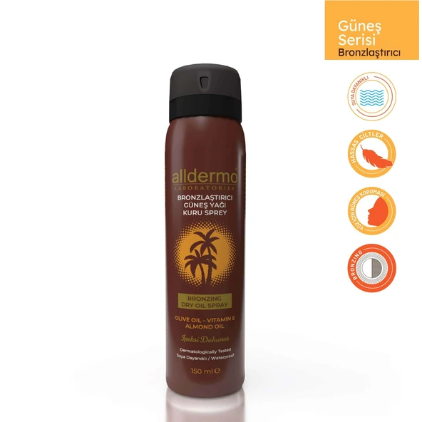ALLDERMO BRONZLAŞTIRICI GÜNEŞ SPREYİ SPF30 150 ML ürün görseli 1