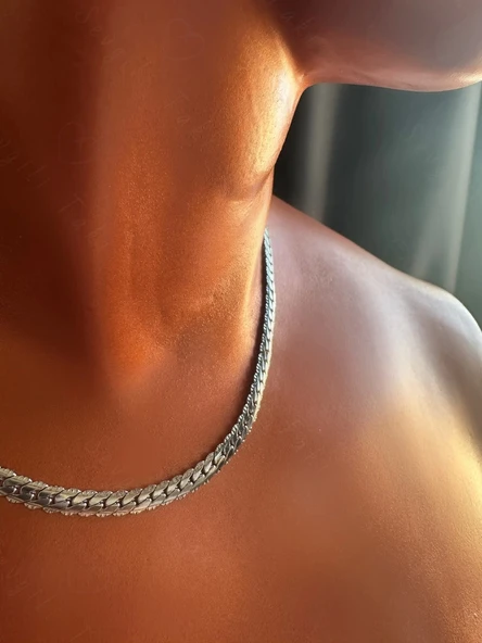 Snake Model Choker Çelik Zincir Kolye -Choker Serisi ürün görseli 1