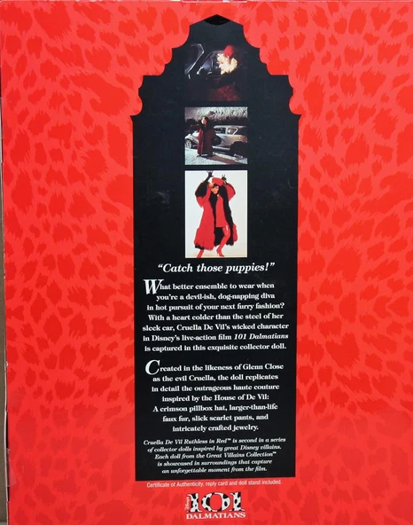 Barbie Cruella De Vil Ruthless In Red Great Villains 101 Dalmatian Collector Doll ürün görseli 1